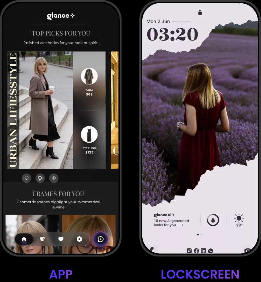 Glance on mobile lock screen